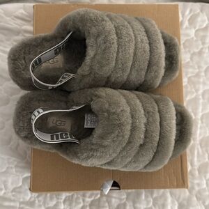 UGG Fluff Yeah Slide in Burnt Olive